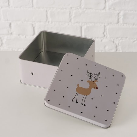 Puszka metalowa 2 szt. na ciasteczka PISZKOTKI 2000 ml