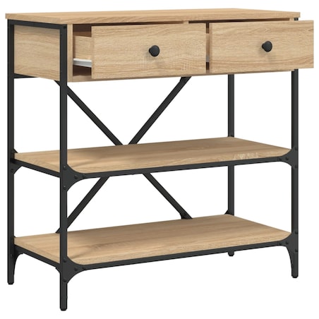 vidaXL Stolik konsolowy, dąb sonoma, 75x34,5x75 cm