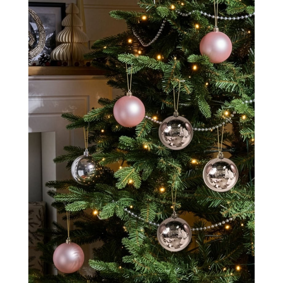 Zestaw 36 bombek BYGDIN Różowy