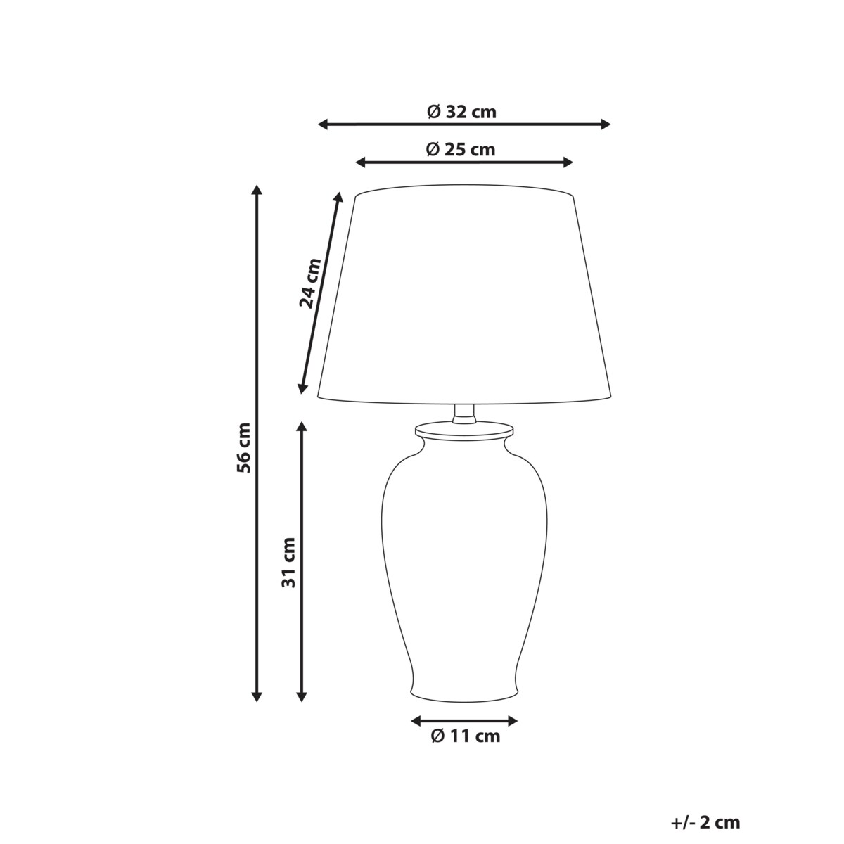 Lampa stołowa ACROSSO Porcelana Biały