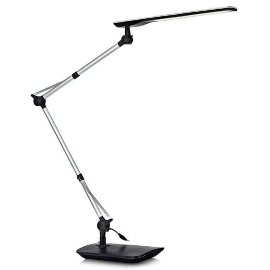 Stojąca LAMPA stołowa STUDY 105683 Markslojd biurkowa LAMPKA gabinetowa LED 5W 3000K regulowana czarna srebrna
