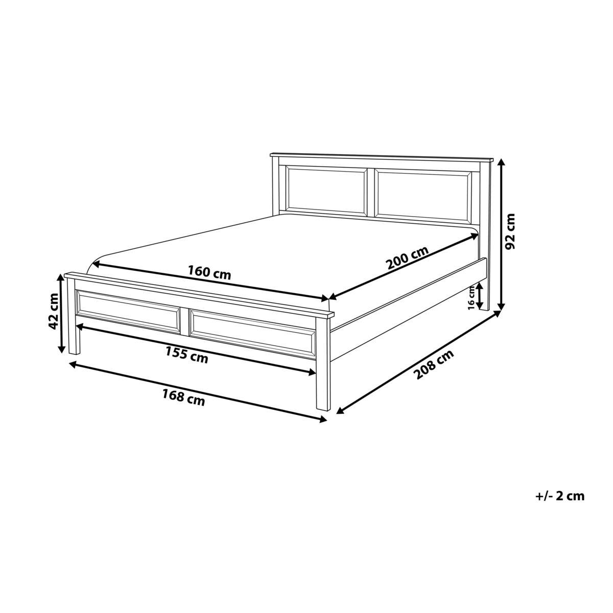 Łóżko drewniane 160 x 200 cm niebieskie OLIVET
