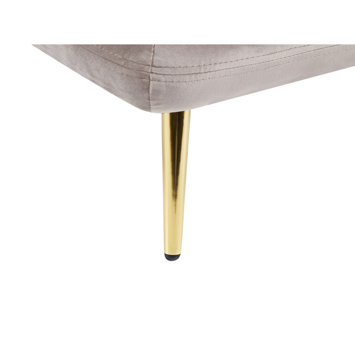 Szezlong welurowy prawostronny beżowo-szary GONESSE