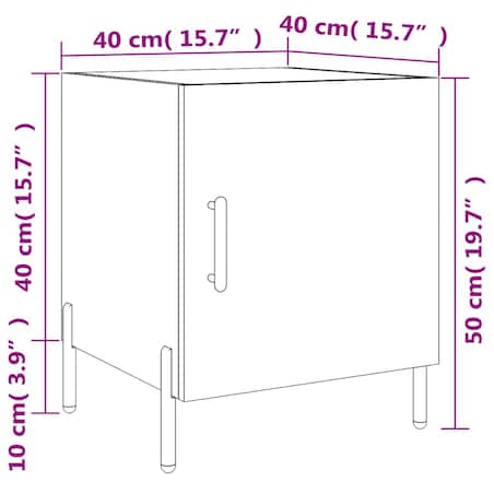 vidaXL Szafki nocne, 2 szt., białe z połyskiem, 40x40x50 cm
