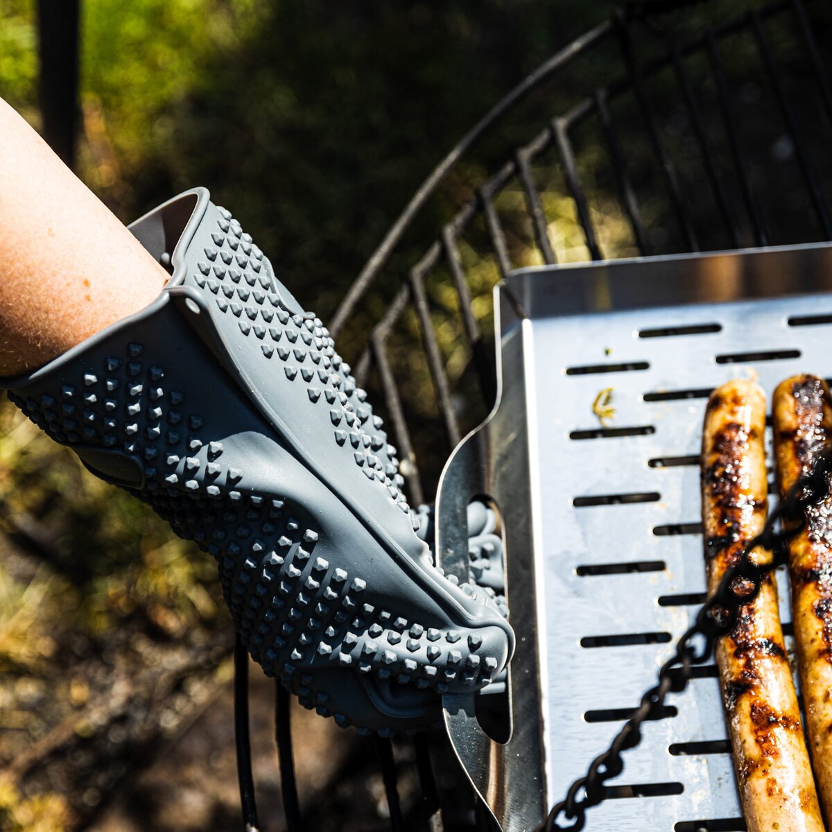 Rękawica kuchenna silikonowa szara uchwyt do gorących naczyń KINGHOFF