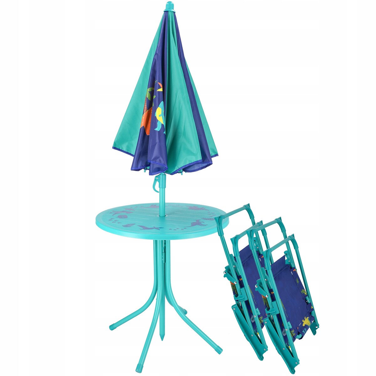 Zestaw Mebli Ogrodowych Dla Dzieci Piknikowy Parasol Stolik Krzesła
