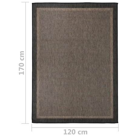 vidaXL Dywan zewnętrzny o płaskim splocie, 120x170 cm, ciemnobrązowy