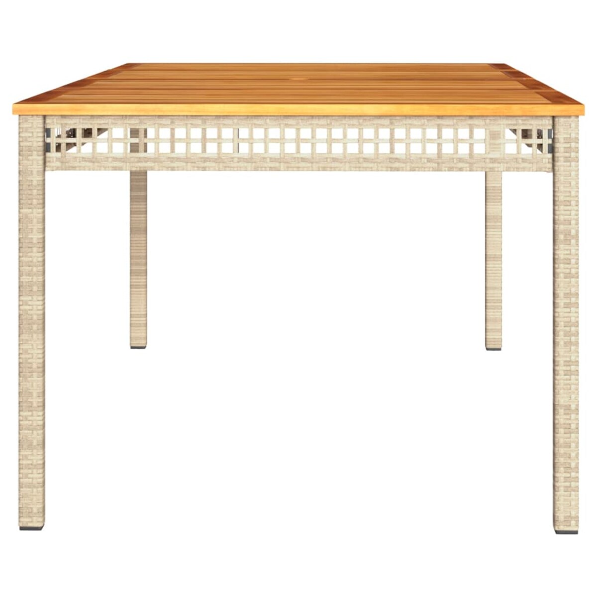 vidaXL Stół ogrodowy, beżowy, 180x90x75 cm, polirattan i akacja