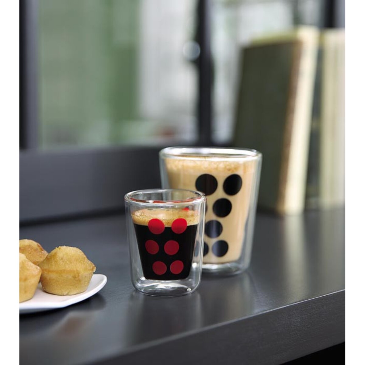 Szklanka z podwójnymi ściankami zielona Dot, 75 ml, Zak! Designs