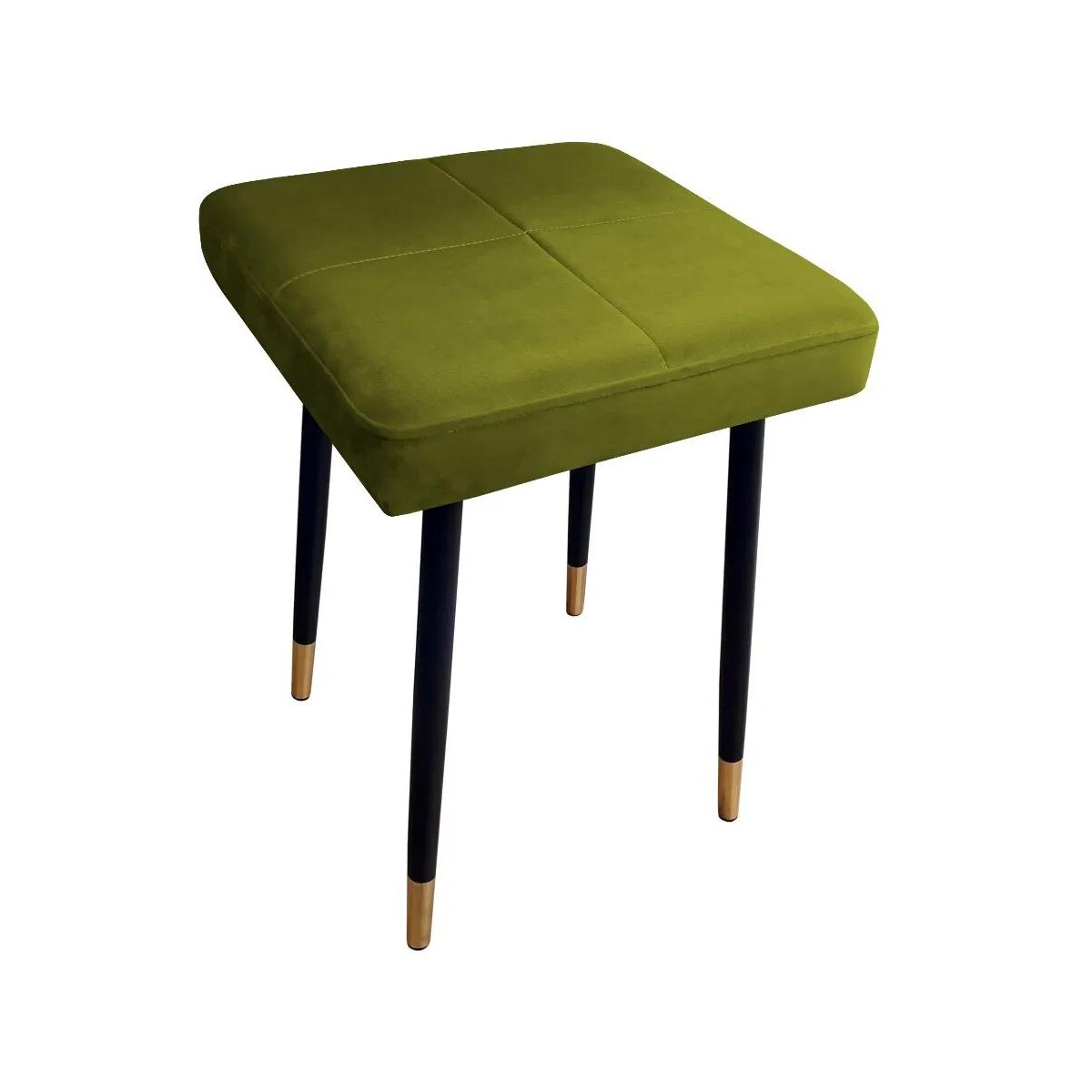 Taboret SQUARE 2 BL VELVET oliwkowy