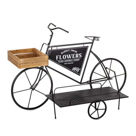 Kwietnik metalowy 75x110x46 cm ROWER z boczną przyczepką