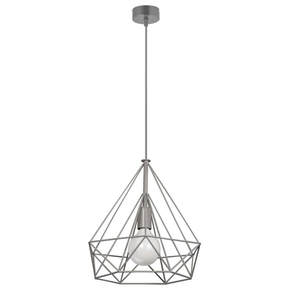 Druciana LAMPA wisząca VEN W-CORF/D GR industrialna OPRAWA metalowy ZWIS klatka loft szara