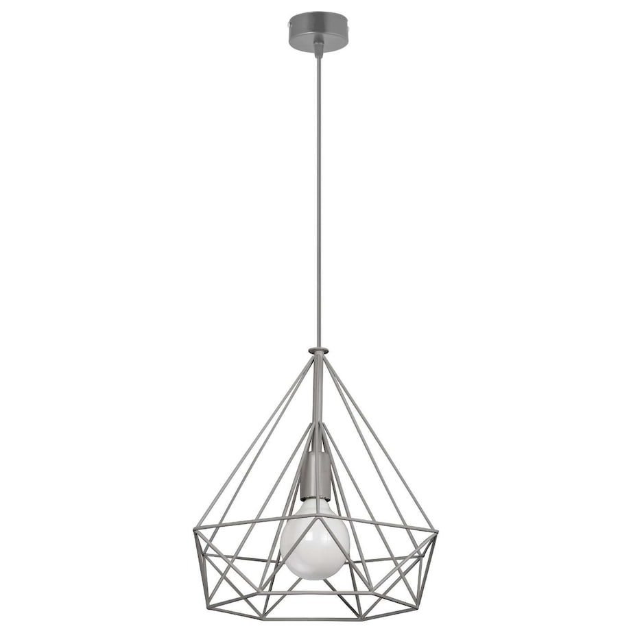 Druciana LAMPA wisząca VEN W-CORF/D GR industrialna OPRAWA metalowy ZWIS klatka loft szara