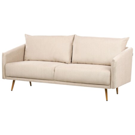 Sofa 3-osobowa welurowa beżowa MAURA