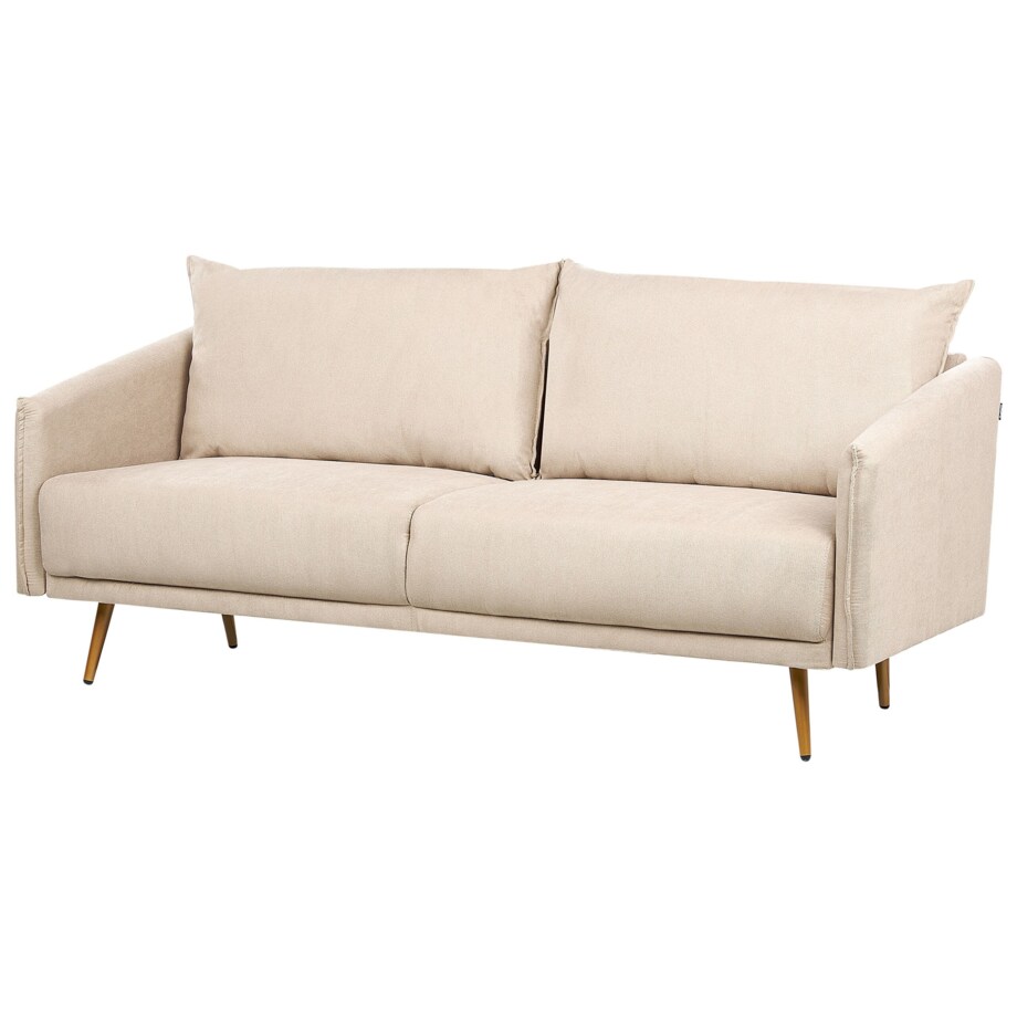 Sofa 3-osobowa welurowa beżowa MAURA