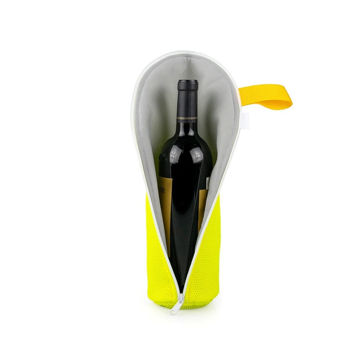 Etui podróżne, opakowanie na butelki z zamkiem żółte