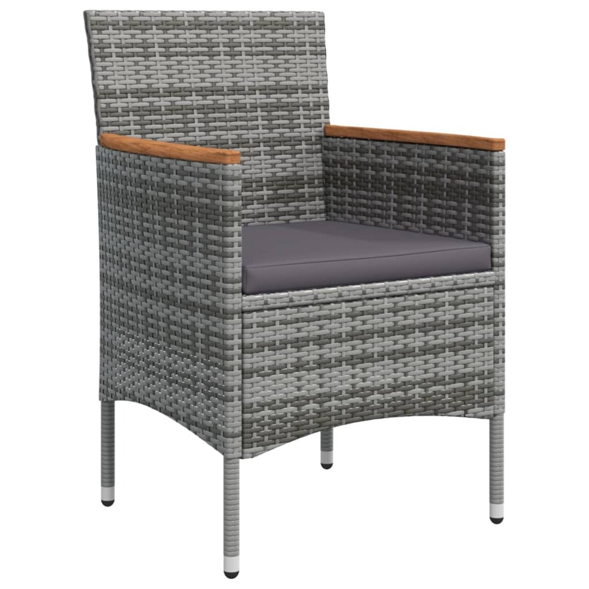 vidaXL 7-częściowy zestaw mebli ogrodowych z poduszkami, czarno-szary