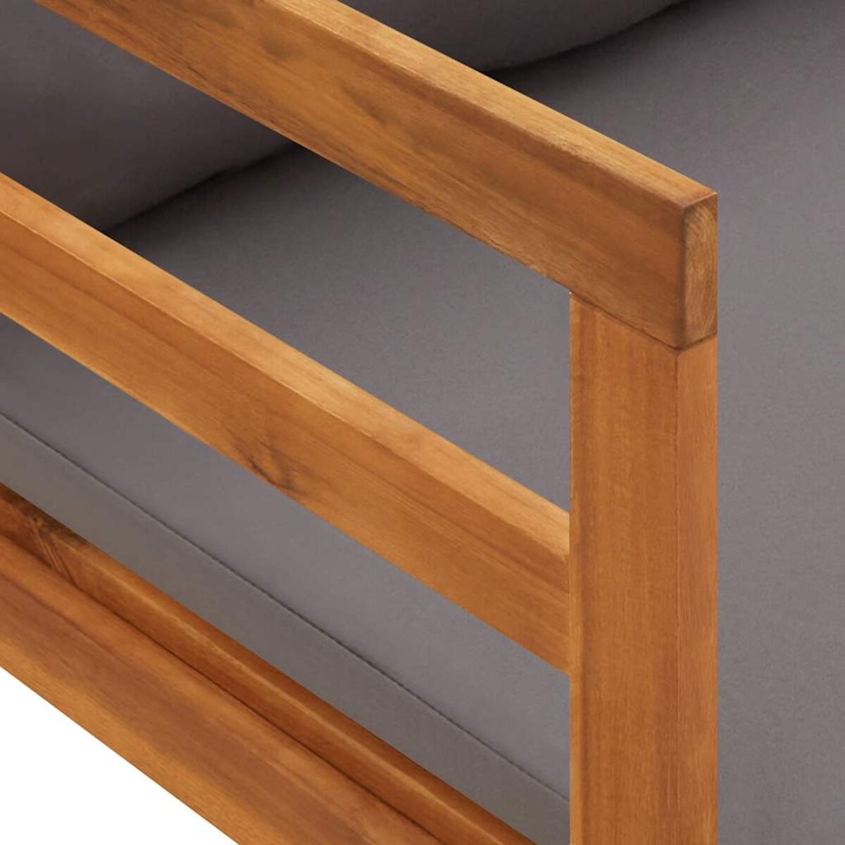 vidaXL Leżak z poduszkami, ciemnoszary, lite drewno akacjowe