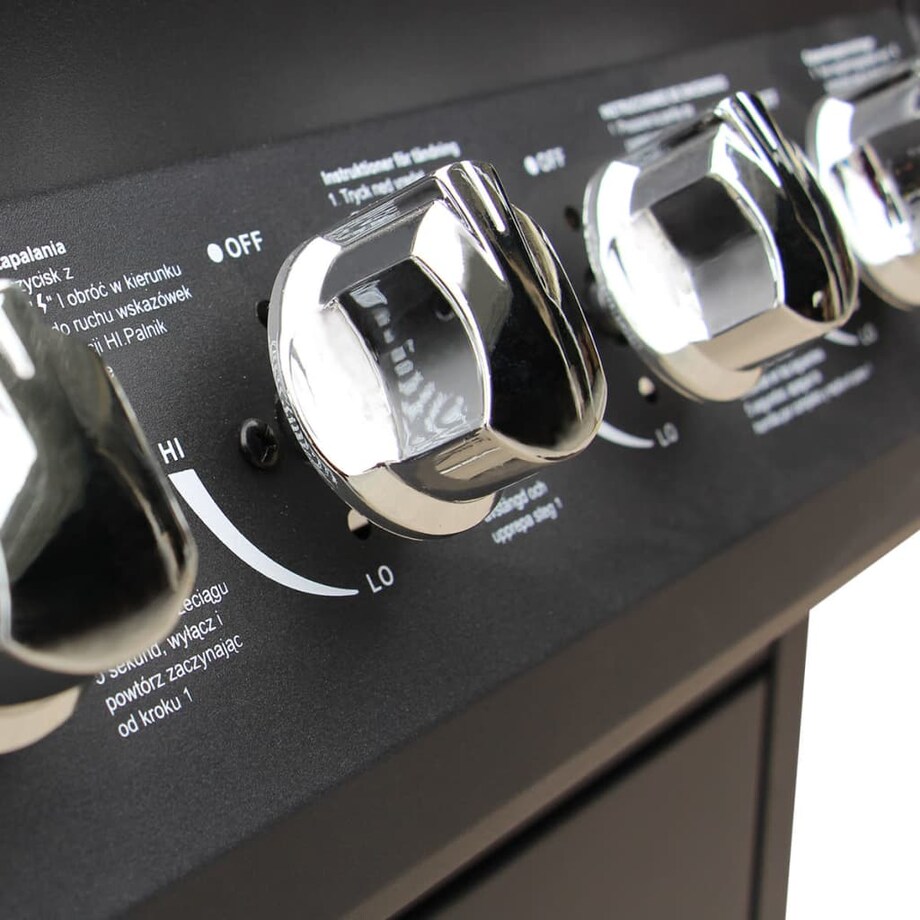 vidaXL Grill gazowy ze strefą gotowania 4+1, kolor czarny