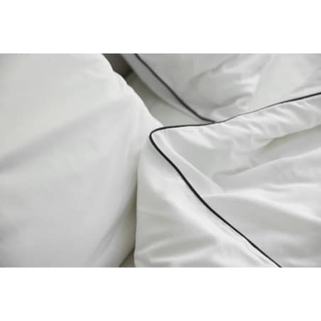 Pościel biała lamówka grafitowa, 160 x 200 cm, La Manta