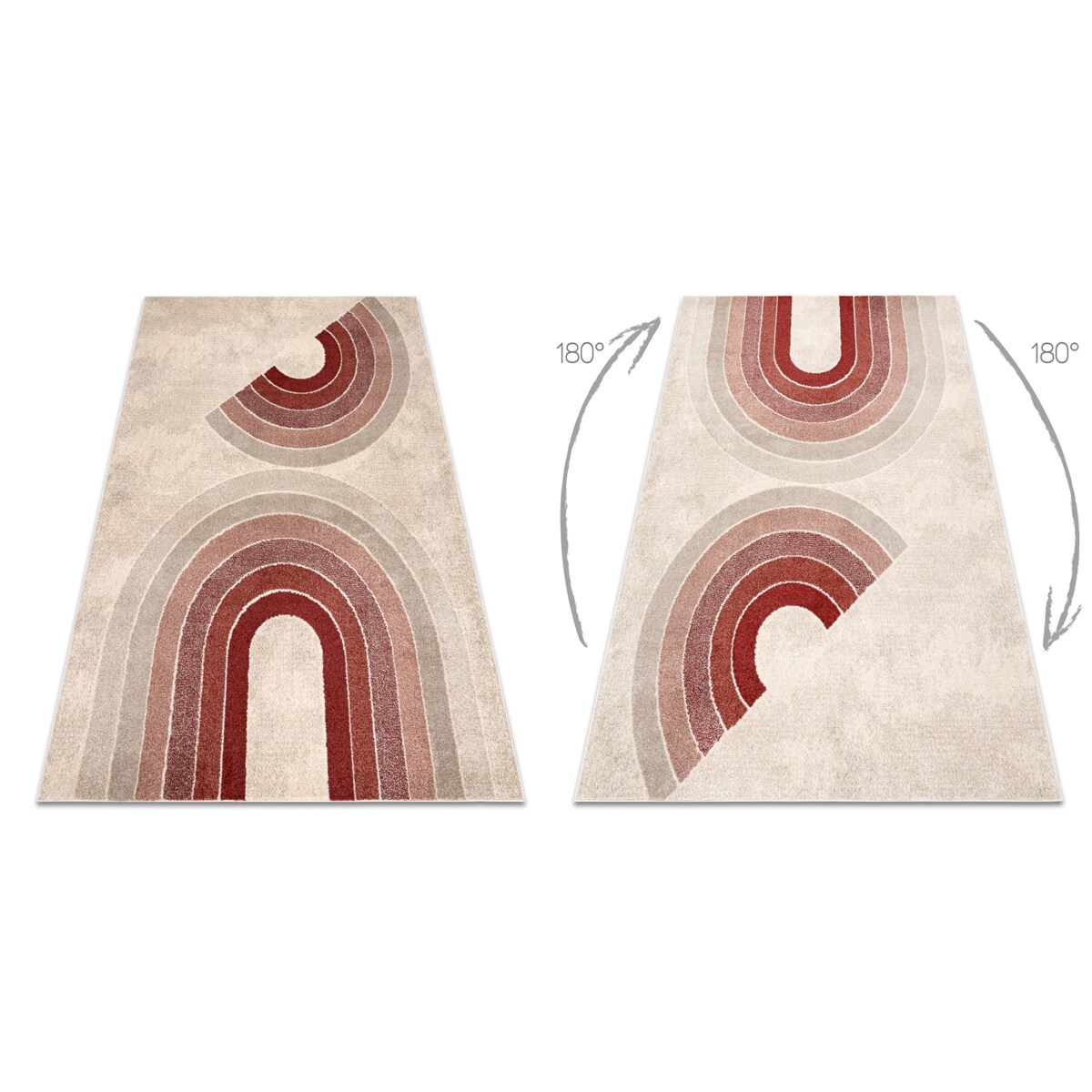 Dywan FUSION 0807 krem / bordo - 160x220 cm