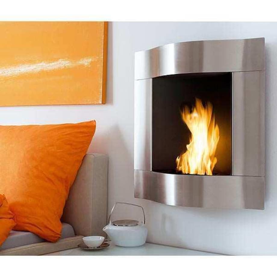 Kominek dekoracyjny CHIMO - stal nierdzewna, 70x70x16 cm