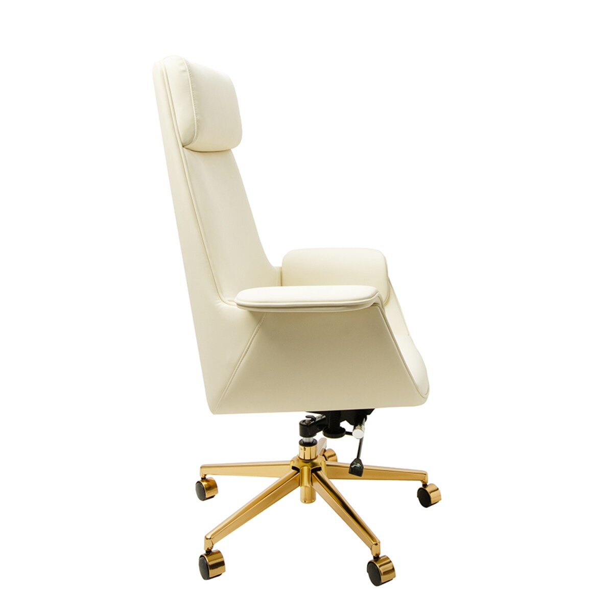 Fotel biurowy ADMIRAL beżowy złota podstawa