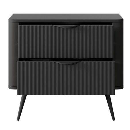 Stolik nocny ryflowany LENA w kolorze czarnym