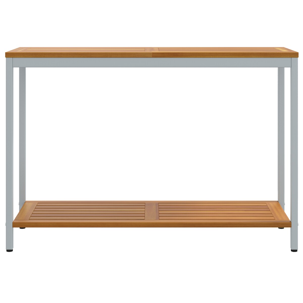 vidaXL Stół ogrodowy Naturalny i Szary 35x110x75 cm z litego drewna i stali