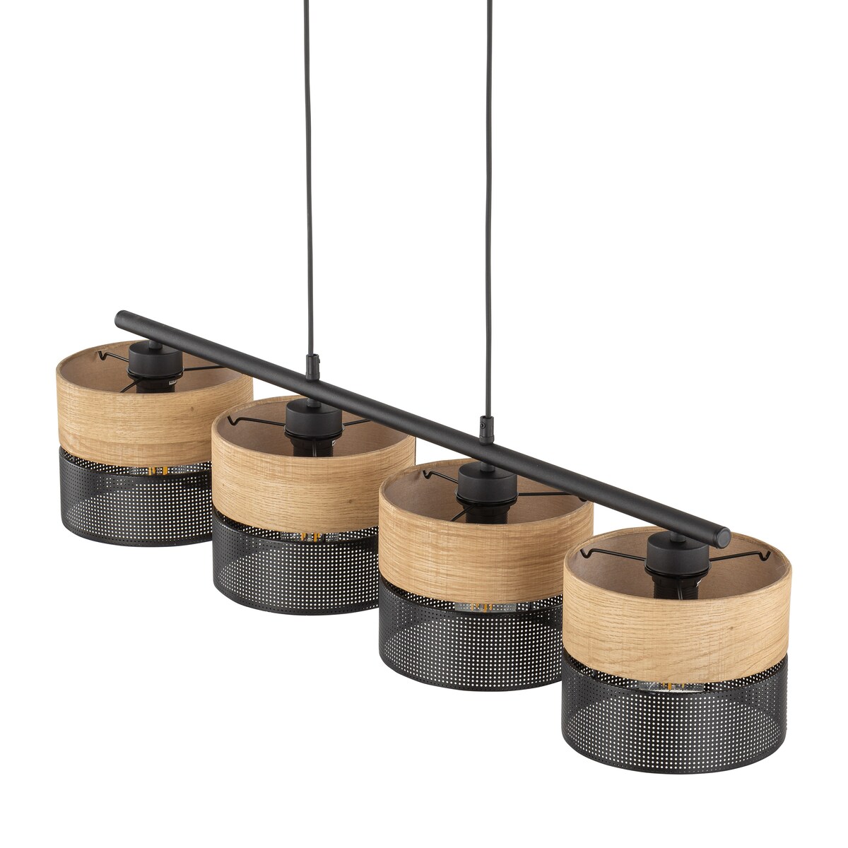 Lampa wisząca TK Lighting NICOL 4802 czarno-beżowa 4xE27 regulowana wysokość nad stół do salonu jadalni kuchni