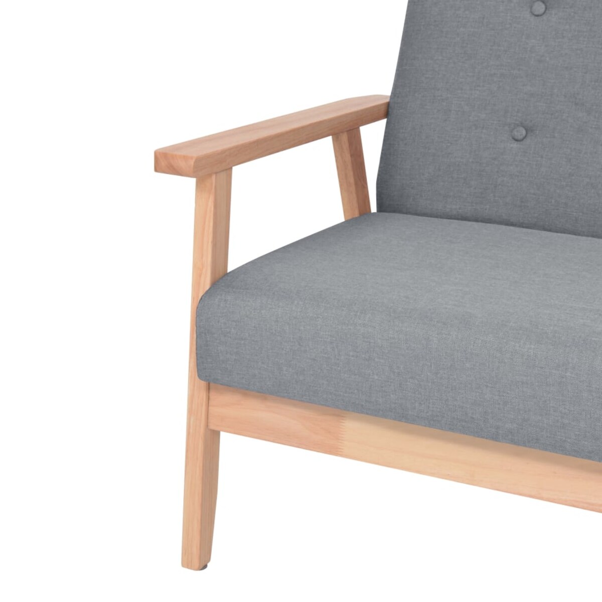 vidaXL Zestaw wypoczynkowy: sofa i fotel, materiałowy, jasnoszary
