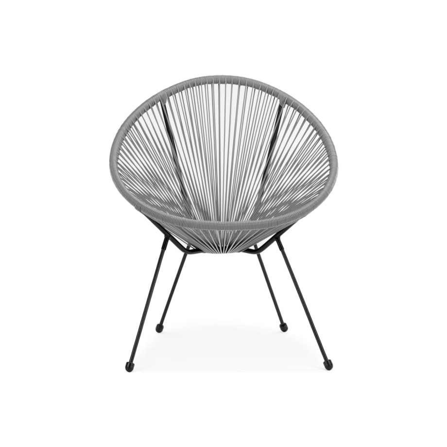 KONSIMO GROSTI Fotel ogrodowy z rattanu Acapulco w kolorze szarym