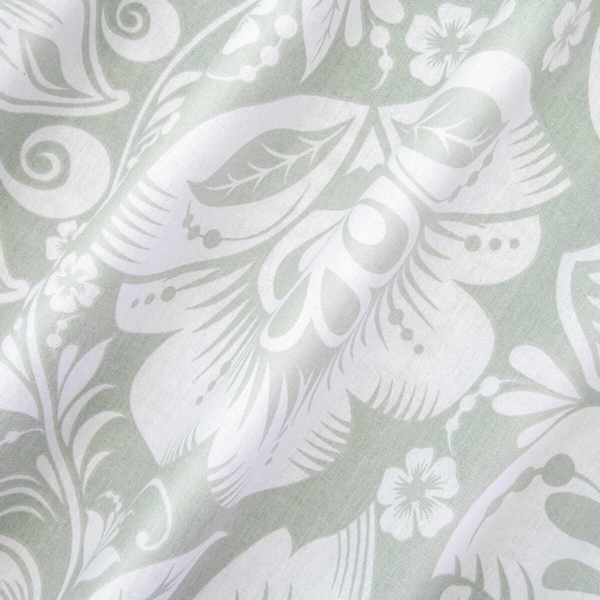 Pościel bawełniana 200x220 Cottonlove Exclusive Calina niebieska i białe kwiaty