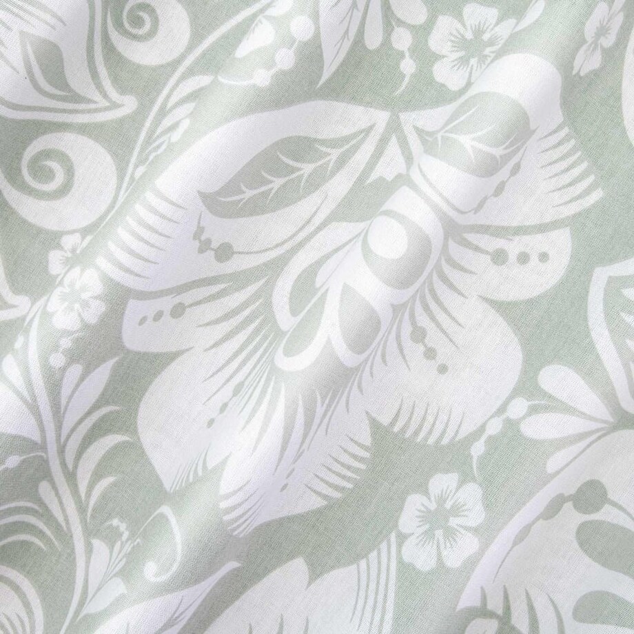 Pościel bawełniana 200x220 Cottonlove Exclusive Calina niebieska i białe kwiaty