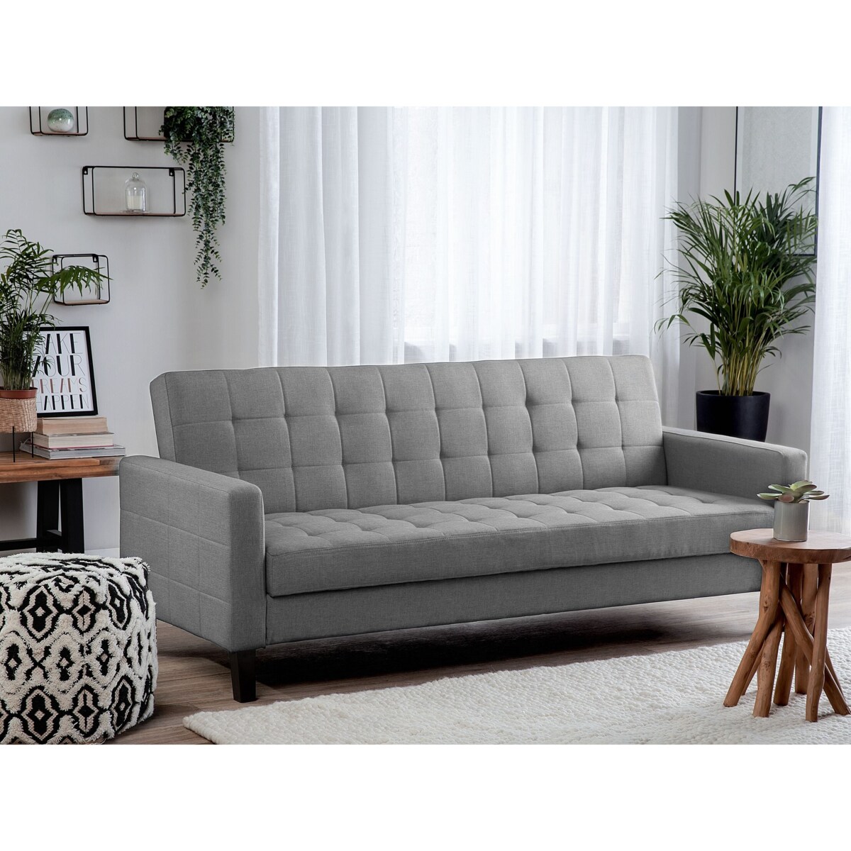Sofa rozkładana dla 3 osób VEHKOO Jasnoszary