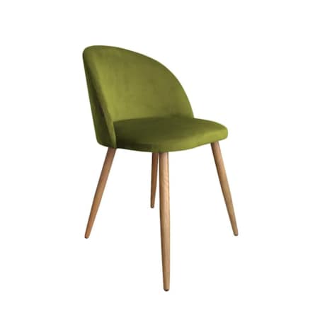 Krzesło CLAUDINE 2 BL VELVET oliwkowe/dąb