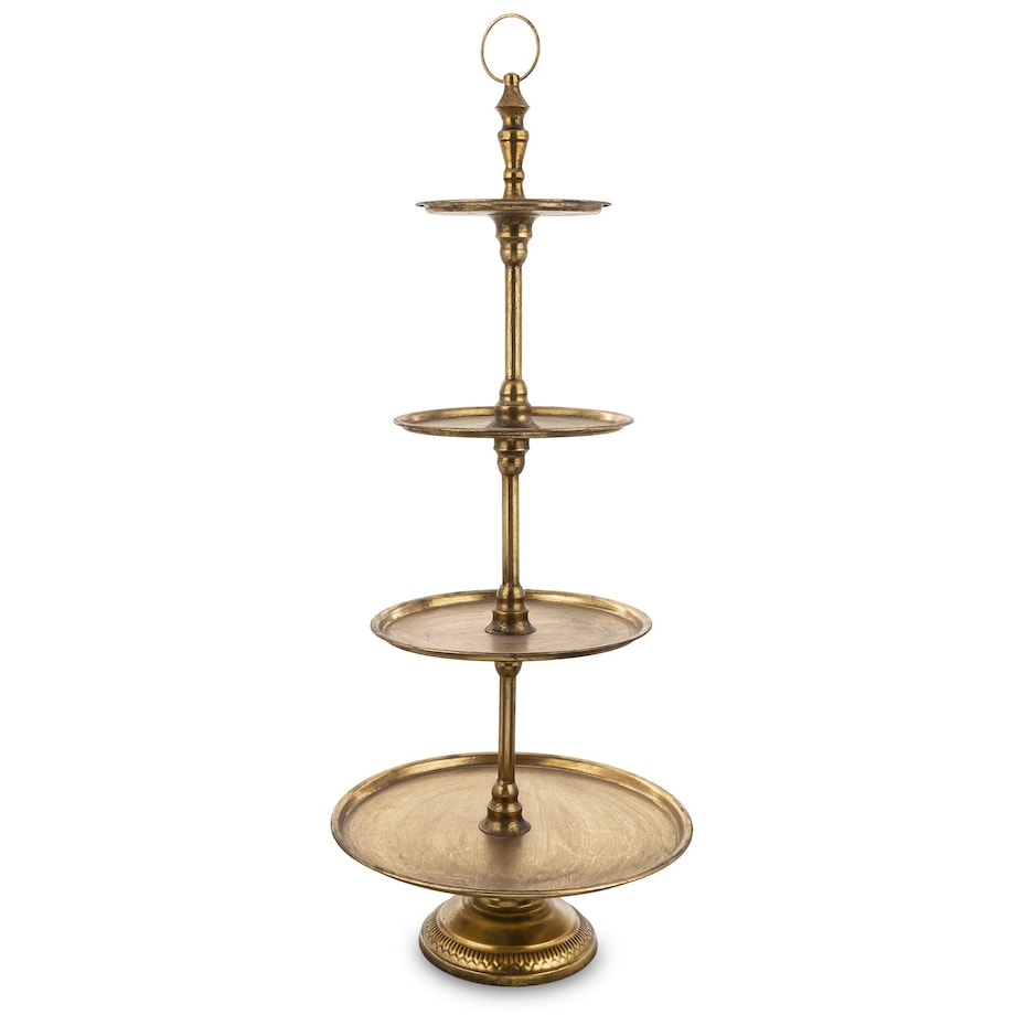 Patera 4-poziomowa, 100x40x40 cm złota