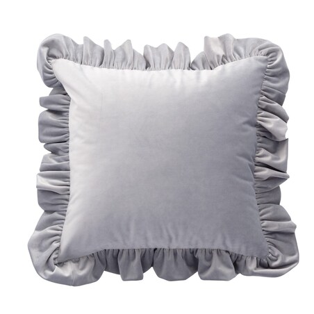 Poszewka Paula z falbaną 45x45 srebrzysty szary