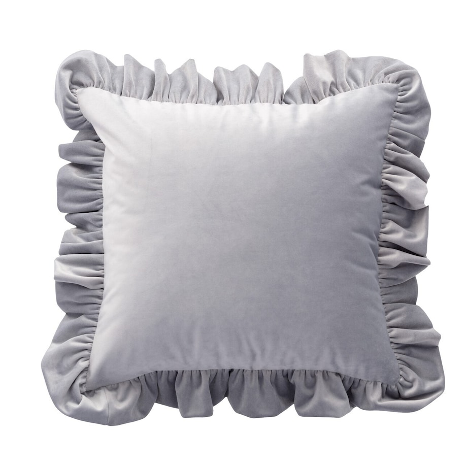 Poszewka Paula z falbaną 45x45 srebrzysty szary