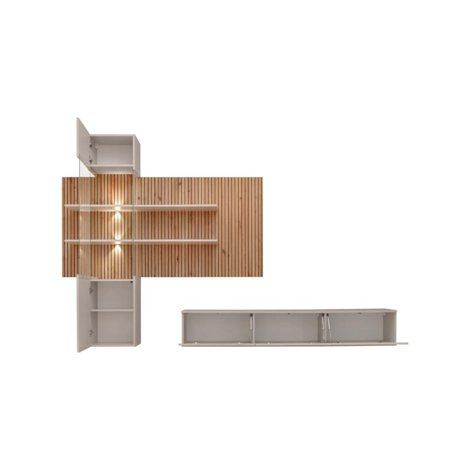 Meblościanka GUSTO LUX B kaszmir/dąb artisan