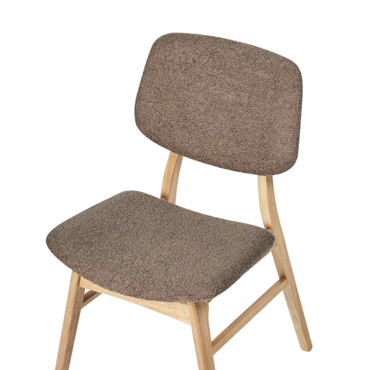 Zestaw 2 krzeseł do jadalni ELLA Boucle Beżowoszary