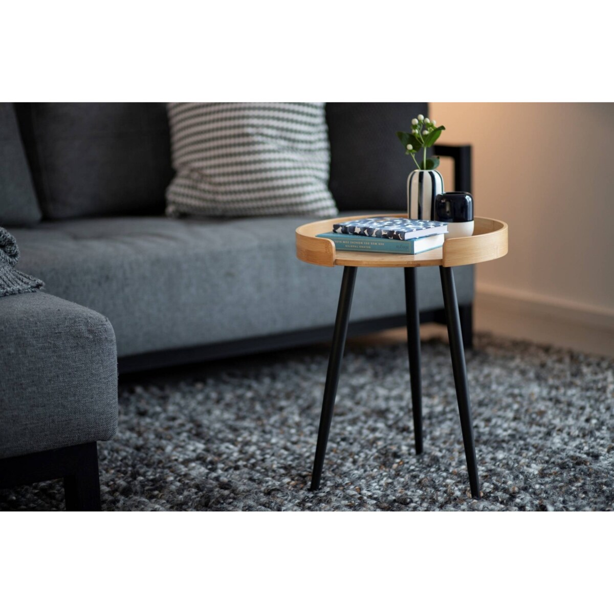 Stolik kawowy LOFT, bambusowy, okrągły, WENKO