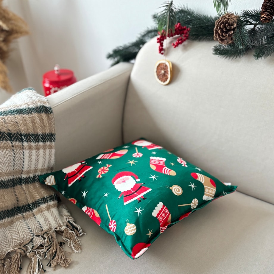 Poduszka dekoracyjna świąteczna Mikołaje Boże Narodzenie