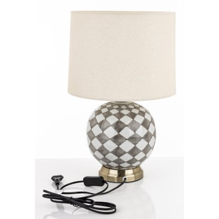 Lampa ceramiczna stołowa 46x28x28 cm LAVIA w kratkę