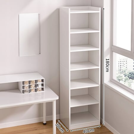 Biały regał stojący na książki półki wysoki skandynawski słupek szafa 180cm