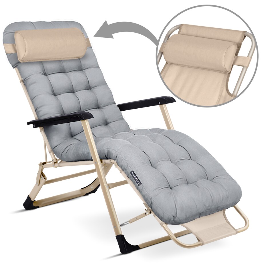 Leżak ogrodowy grawitacyjny z poduszką Sofotel składany fotel na taras balkon