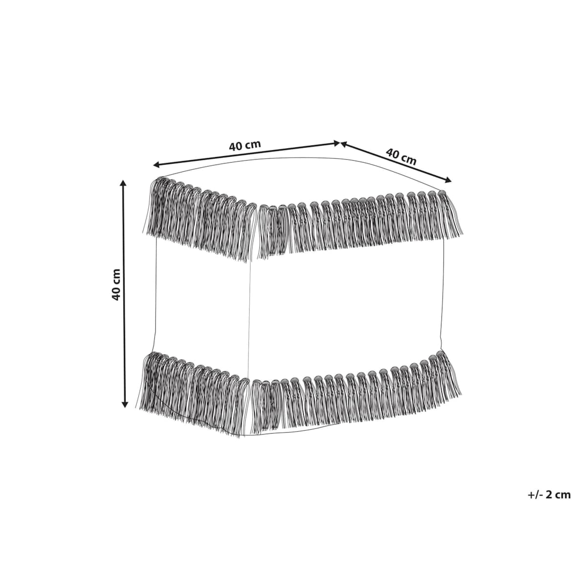 Puf z juty 40 x 40 cm beżowy ALUPOLA