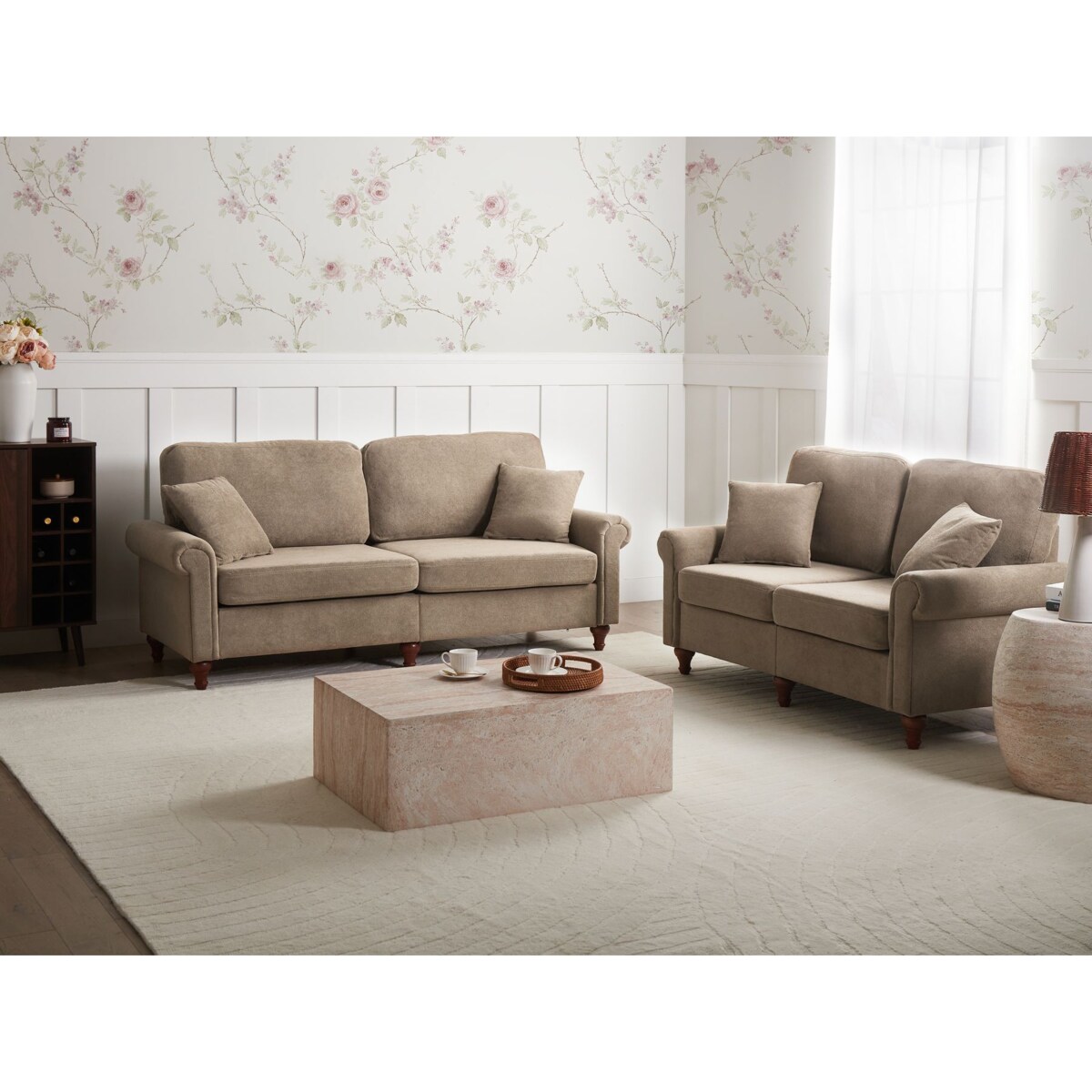 Komplet wypoczynkowy dla 5 osób GINNERUP Brązowy