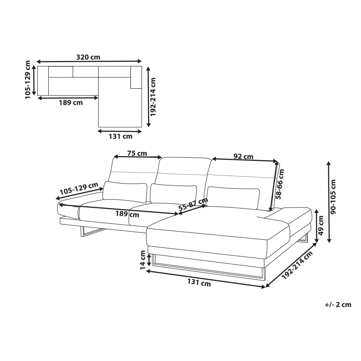 Narożnik IKAST Beżowy dla 4 osób Lewostronny