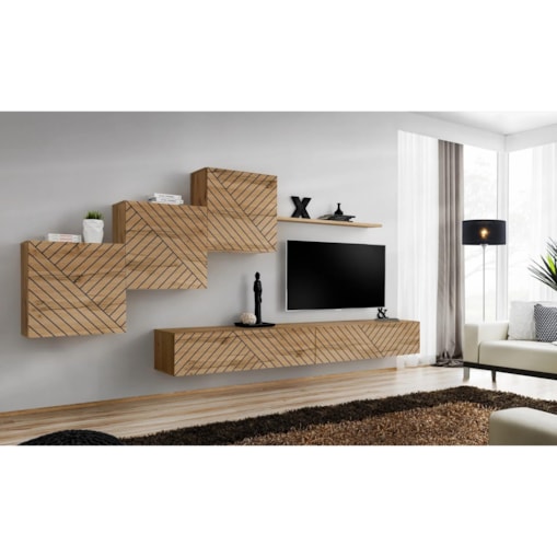 Meblościanka SWITCH LAMEL X dąb wotan